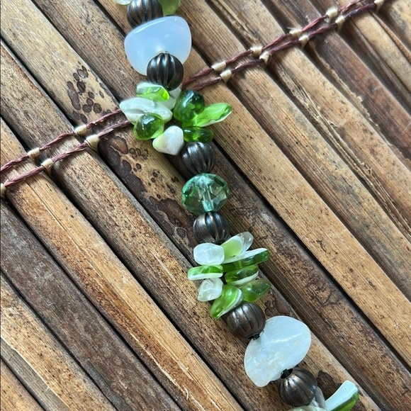 Raw Druzy Quartz Bar Necklace – Earthy Boho Style - Picture 7 of 14